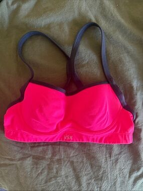 VSX Neon Pink underwire Sports Bra with Black Trim 32C